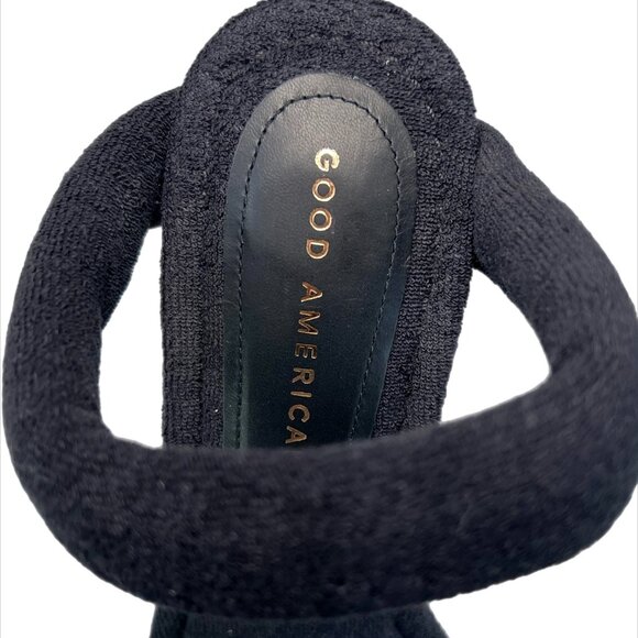 Good American Black Terry High Heels Sandals size 7 1/2 - Picture 9 of 10